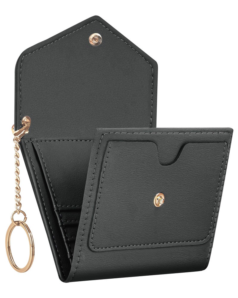 Gostwo Womens Wallet RFID Blocking Small Wallets Woman Credit Card Holder Trifold Ladies Wallets with Coins Zipper Pocket(Deep Grey) - Image 1